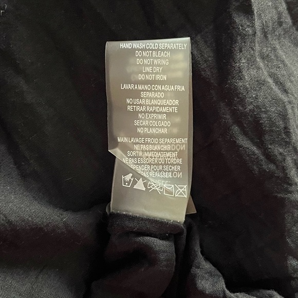 Calvin Klein Off the Shoulder Black and Gold Blouse with Lace Up Detail - Picture 15 of 16